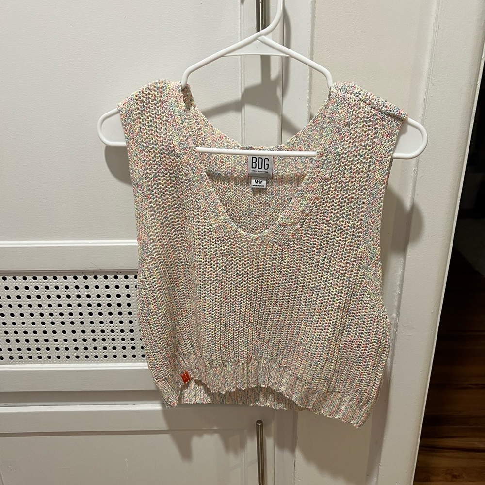 Urban Outfitters BDG Charlie Knit Sweater Vest - Multicolored/Rainbow